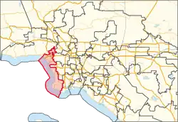 Description de l'image California's 36th congressional district in Greater Los Angeles (since 2023).svg.