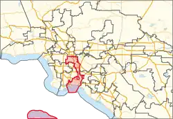 Description de l'image California's 42nd congressional district in Greater Los Angeles (since 2023).svg.