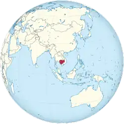 Description de l'image Cambodia on the globe (Cambodia centered).svg.