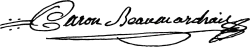 signature de Pierre-Augustin Caron de Beaumarchais