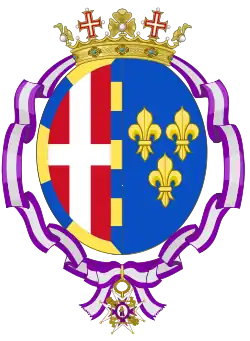 Description de l'image Coat of Arms of Anne of Orléans, Duchess of Apulia (Order of Queen Maria Luisa).svg.