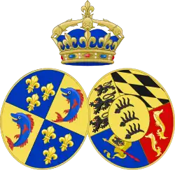 Description de l'image Coat of Arms of Duchess Marie-Thérèse of Württemberg.svg.