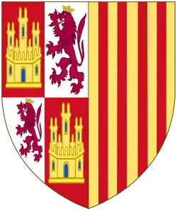 Description de l'image Coat of Arms of Eleanor of Aragon as Queen of Castile.svg.