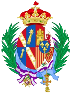Description de l'image Coat of Arms of Infanta Beatriz of Spain, Princess of Civitella-Cesi.svg.