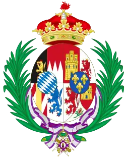 Description de l'image Coat of Arms of Infanta María de la Paz of Spain, Princess of Bavaria (in Spain).svg.