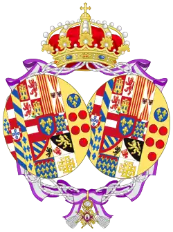 Description de l'image Coat of Arms of Maria Antonietta, Countess of Caserta.svg.