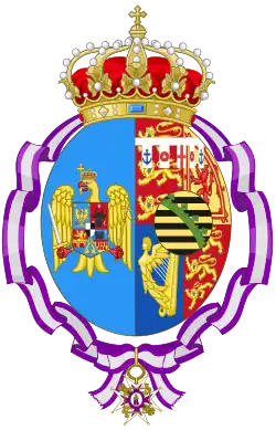 Description de l'image Coat of Arms of Marie of Saxe-Coburg, Queen of Romania (Order of María Luisa).svg.