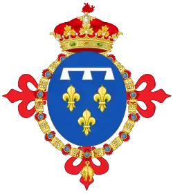 Description de l'image Coat of Arms of Prince Antoine of Orléans, Duke of Montpensier as an Infante of Spain.svg.