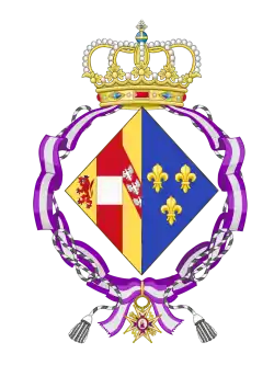 Description de l'image Coat of arms Blanca of Bourbon (Order of Queen Maria Luisa).svg.
