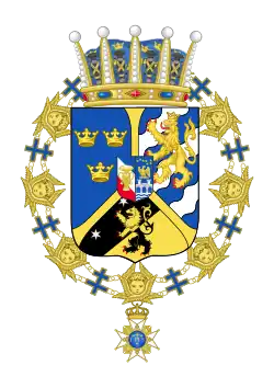 Description de l'image Coat of arms of Prince Carl of Sweden (1907).svg.