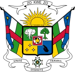 Description de l'image Coat of arms of the Central African Republic.svg.