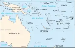 Carte de la mer de Corail.