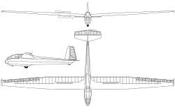 Description de l'image Dreiseitenansicht Wassmer WA-20.svg.