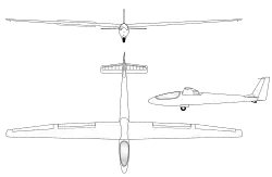 Description de l'image Dreiseitenansicht Wassmer WA-26.svg.