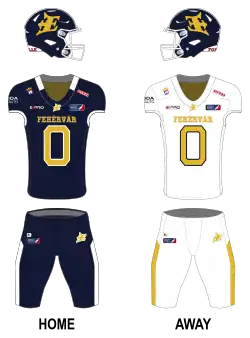 Description de l'image Fehervar Enthroners Uniform (2024-).svg.