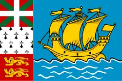 Drapeau de Saint-Pierre-et-Miquelon et de la Ville de Saint-Pierre