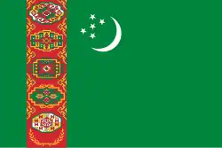 Drapeau du Turkménistan.
