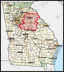 Description de l'image Georgia's 10th congressional district (since 2023).svg.