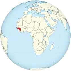 Description de l'image Guinea on the globe (Africa centered).svg.