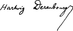 signature de Hartwig Derenbourg