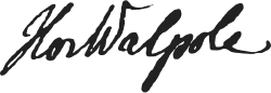 signature de Horace Walpole