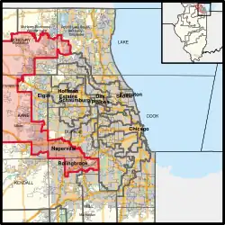 Description de l'image Illinois's 11th congressional district (since 2023).svg.