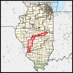 Description de l'image Illinois's 13th congressional district (since 2023).svg.