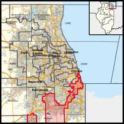 Description de l'image Illinois's 1st congressional district (since 2023).svg.