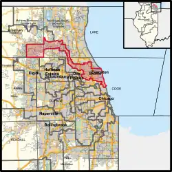 Description de l'image Illinois's 9th congressional district (since 2023).svg.