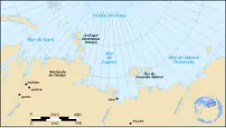 Carte de la mer des Laptev.