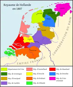 Description de l'image Map Kingdom of Holland 1807-fr.svg.