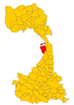 Localisation de Roasio