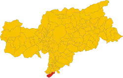 Localisation de Salorno sulla Strada del VinoSalurn an der Weinstraße