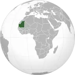 Description de l'image Mauritania (orthographic projection).svg.