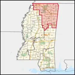 Description de l'image Mississippi's 1st congressional district (since 2023).svg.
