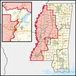 Description de l'image Mississippi's 2nd congressional district in Jackson (since 2023).svg.