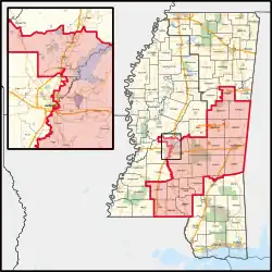 Description de l'image Mississippi's 3rd congressional district in Jackson (since 2023).svg.