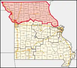 Description de l'image Missouri's 6th congressional district (since 2023).svg.