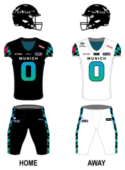 Description de l'image Munich Ravens Uniform (2024).svg.