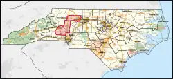 Description de l'image North Carolina's 10th congressional district (since 2025).svg.