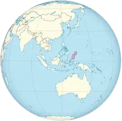 Description de l'image Palau on the globe (Southeast Asia centered) (small islands magnified).svg.