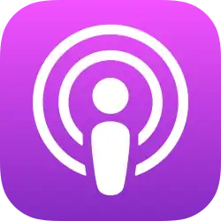 logo de l'application podcasts représentant un i entouré de deux cercles blancs sur fond violet
