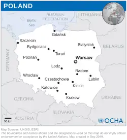 Description de l'image Poland - Location Map (2019) - POL - UNOCHA.svg.