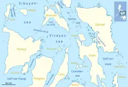 Carte de la mer des Visayas.
