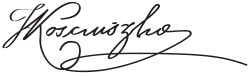signature de Tadeusz Kościuszko