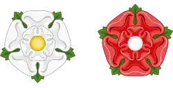 La rose blanche du Yorkshire et la rose rouge du Lancashire
