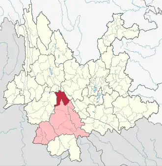 Localisation de Jǐngdōng yízú Zìzhìxiàn