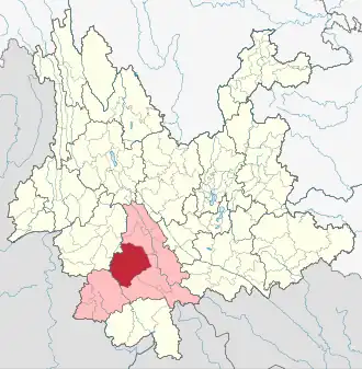 Localisation de Jǐnggǔ dǎizú yízú Zìzhìxiàn