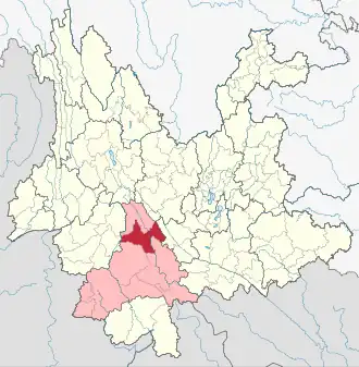 Localisation de Zhènyuán yízú hānízú lāhùzú Zìzhìxiàn