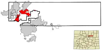 Localisation de Commerce City